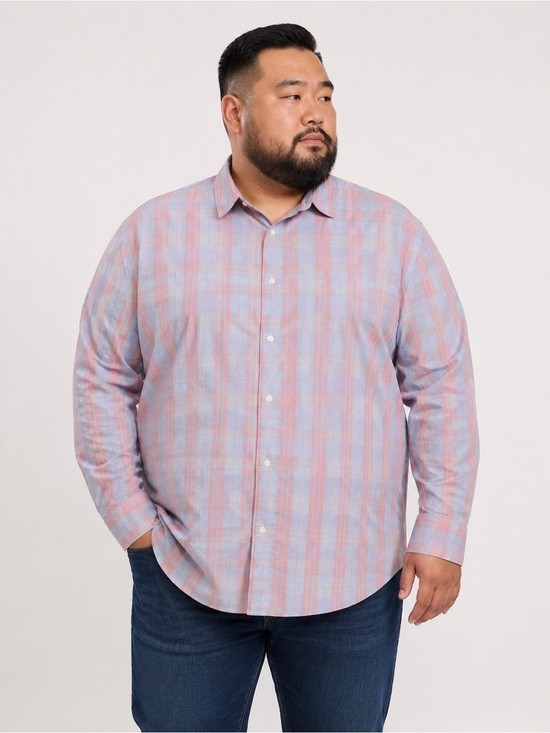 7 Diamonds Other - 7 Diamonds Pink & Light Blue Plaid Long-Sleeve Button-Down Shirt